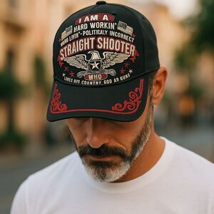 Men's Straight Shooter Adjustable Black Hat
